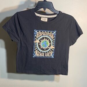 Recycled Karma Black Earth Graphic Crop Top